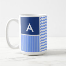 Blue Chevron Pattern Mug