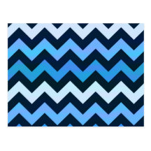 Blue Chevron Pattern Post Cards