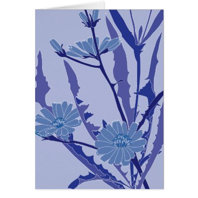 blue chicory greeting card by MichelineKanzy