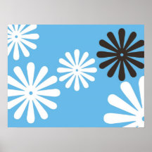 Blue Chocolate Hippy Flower 2 Poster
