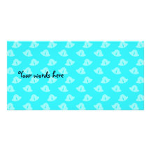 Blue christmas bells picture card