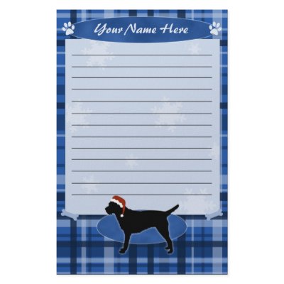 Blue Christmas Border Terrier Stationery by MenagerieMayhem