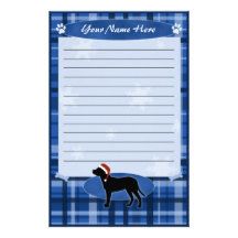 Blue Christmas Dogo Argentino Stationery