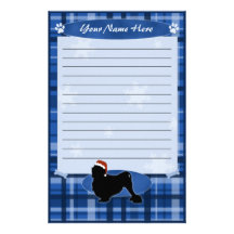 Blue Christmas Lowchen Stationery