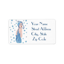 Blue Christmas Return Address/Gift Label