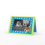 Blue Christmas Snow Photo Frame Card