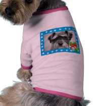 Blue Christmas Snow Photo Frame Dog Shirt