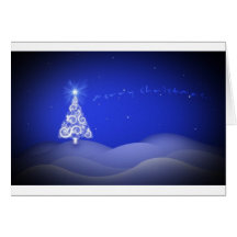 Blue Christmas Tree Card