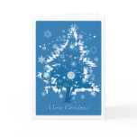 Blue Christmas Tree Christmas Greeting Card