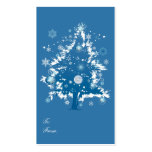 Blue Christmas Tree Christmas Gift Tag Business Card Template