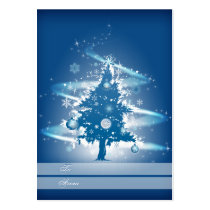 Blue Christmas Tree Christmas Gift Tag Business Card Templates