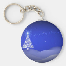 Blue Christmas Tree Keychains