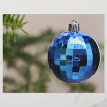 Blue christmas tree ornament full color flyer