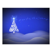Blue Christmas Tree Personalized Invite