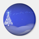 Blue Christmas Tree Refrigerator Magnet
