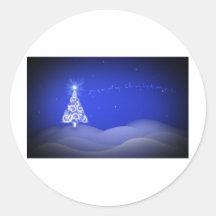 Blue Christmas Tree Stickers