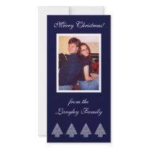 Blue Christmas Trees Photo Card photo cards