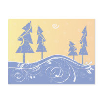 blue Christmas Trees Post Card