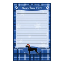 Blue Christmas Weimaraner Stationery