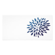 Blue Chrysanthemum Custom Photo Card