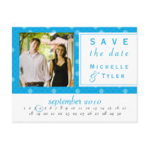 Blue Circle Save the Date Card Postcards