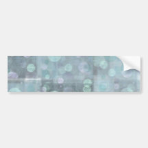 Blue Circles and Square Block Pattern Bumper Stickers
