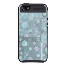Blue Circles and Square Block Pattern Cover For iPhone 5