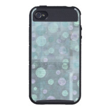 Blue Circles and Square Block Pattern iPhone 4/4S Cases