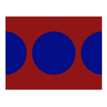 Blue Circles on Red Postcards