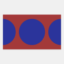 Blue Circles on Red Sticker