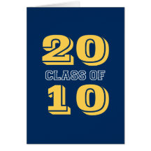 Blue class of 2010 graduation photo announcement greeting cards