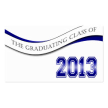 Blue Class of 2013 Name Cards Business Card Template