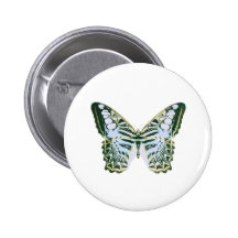 Blue Clipper Butterfly Pinback Buttons