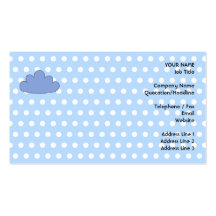 Blue Cloud on Blue and White Polka Dots. Business Card