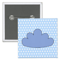 Blue Cloud on Blue and White Polka Dots. Buttons