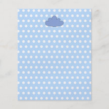 Blue Cloud on Blue and White Polka Dots. Full Color Flyer