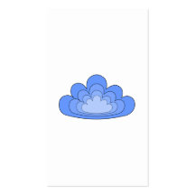 Blue Cloud on White Background. Business Card Template