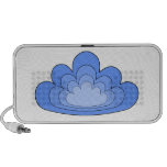 Blue Cloud on White Background. Notebook Speaker