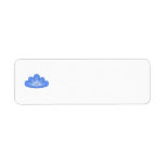 Blue Cloud with Smile on White. Return Address Labels
