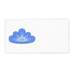 Blue Cloud with Smile on White. Shipping Label