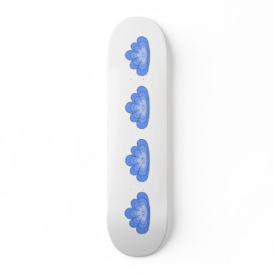 Blue Cloud with Smile on White. Skateboard by Graphics_By_Metarla