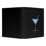 Blue Cocktail Martini Glass Vinyl Binders
