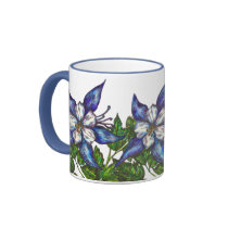 blue columbines coffee mugs