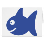 blue comic fish greeting cards