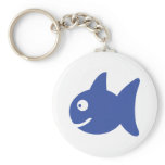 blue comic fish key chain