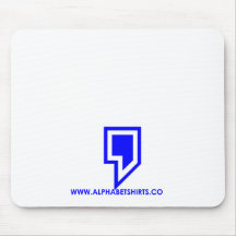 Blue Comma Mouse Pad