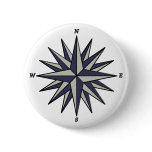 Blue Compass Rose Button