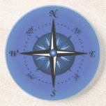 Blue Compass Rose Drink Coasters