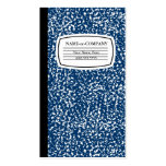 blue composition book business card template