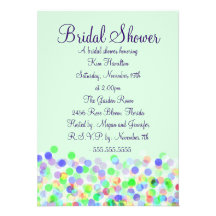 Blue Confetti Bridal Shower Invitation